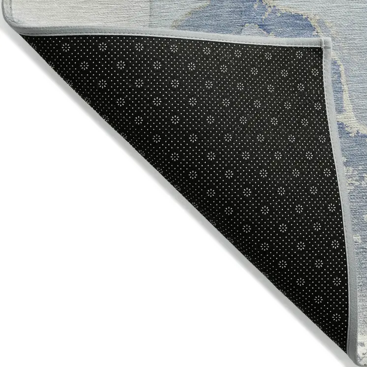 8' X 10' Blue and Green Abstract Washable Indoor Outdoor Area Rug