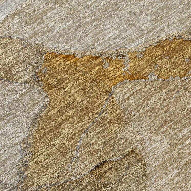 3' X 5' Brown Beige and Gold Abstract Washable Indoor Outdoor Area Rug
