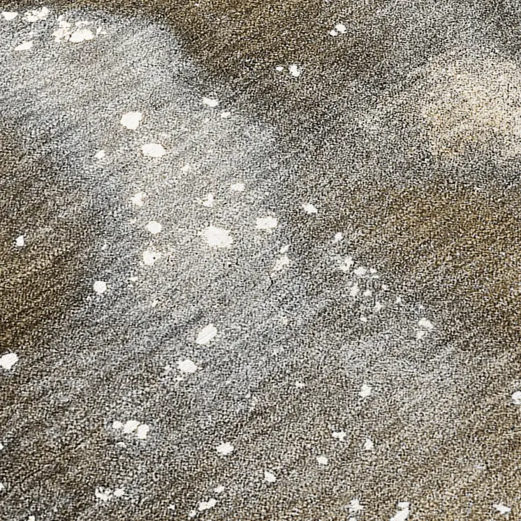 8' Runner Brown and Gray Abstract Washable Non Skid Indoor Outdoor Runner Rug
