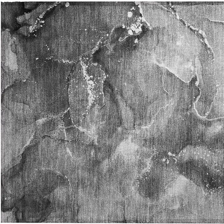 2' X 3' Gray Abstract Washable Non Skid Indoor Outdoor Area Rug