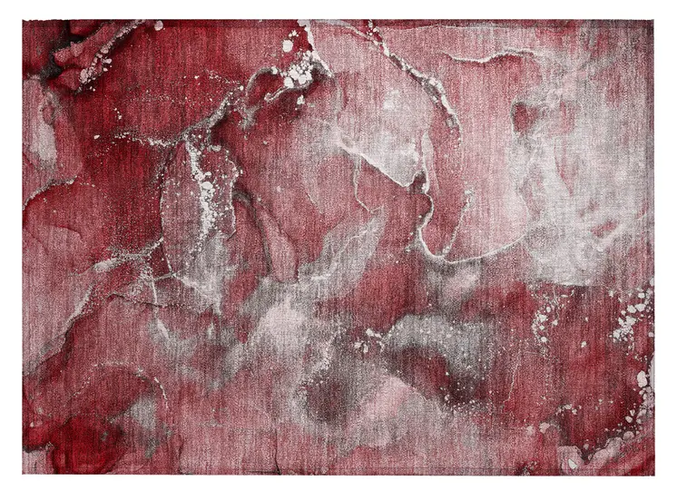 2' X 3' Merlot Abstract Washable Non Skid Indoor Outdoor Area Rug