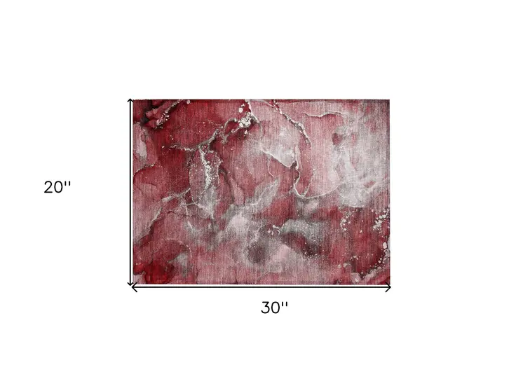 2' X 3' Merlot Abstract Washable Non Skid Indoor Outdoor Area Rug