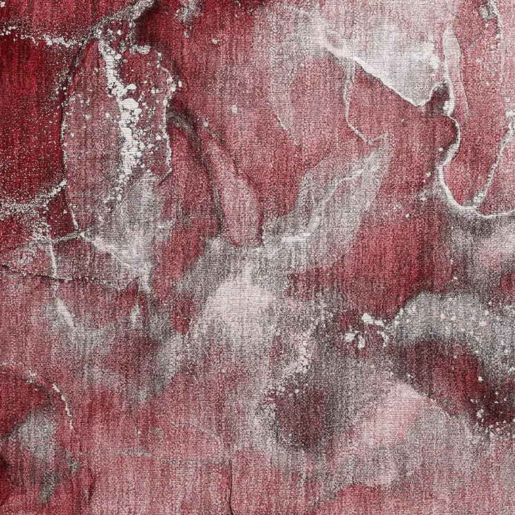 2' X 3' Merlot Abstract Washable Non Skid Indoor Outdoor Area Rug