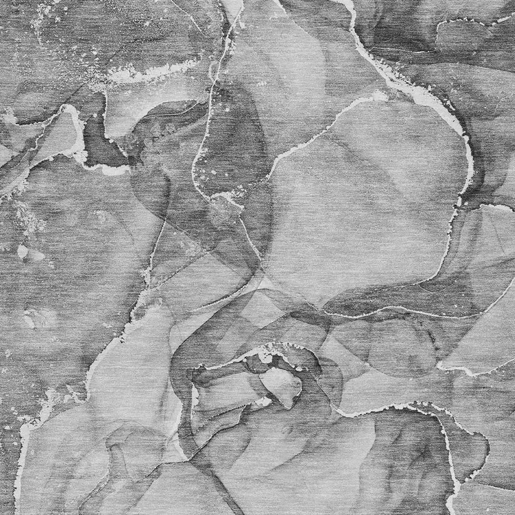 3' X 5' Gray and Ivory Abstract Washable Non Skid Indoor Outdoor Area Rug