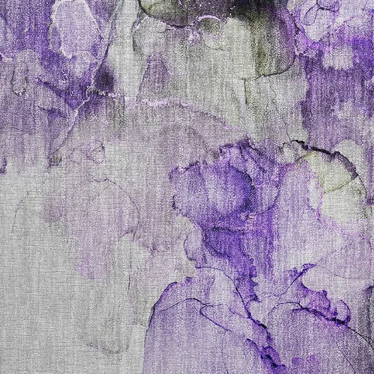 2' X 3' Purple Abstract Washable Non Skid Indoor Outdoor Area Rug