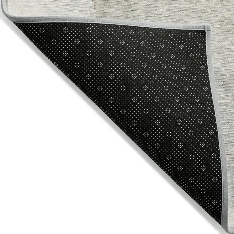 8' Round Beige and Ivory Round Abstract Washable Non Skid Indoor Outdoor Area Rug
