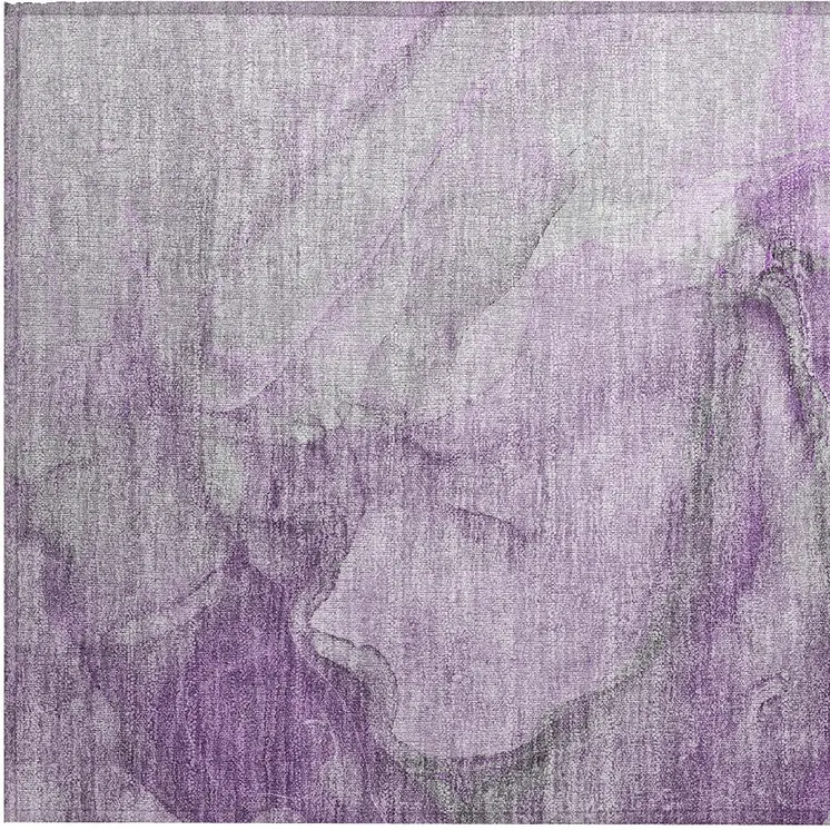 2' X 3' Lilac Abstract Washable Non Skid Indoor Outdoor Area Rug