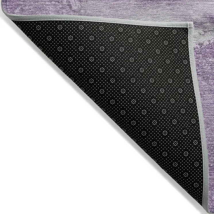 3' X 5' Lilac Abstract Washable Non Skid Indoor Outdoor Area Rug