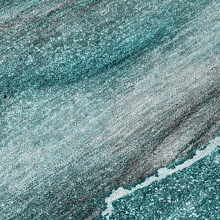 2' X 8' Teal Abstract Washable Indoor Outdoor Runner Rug