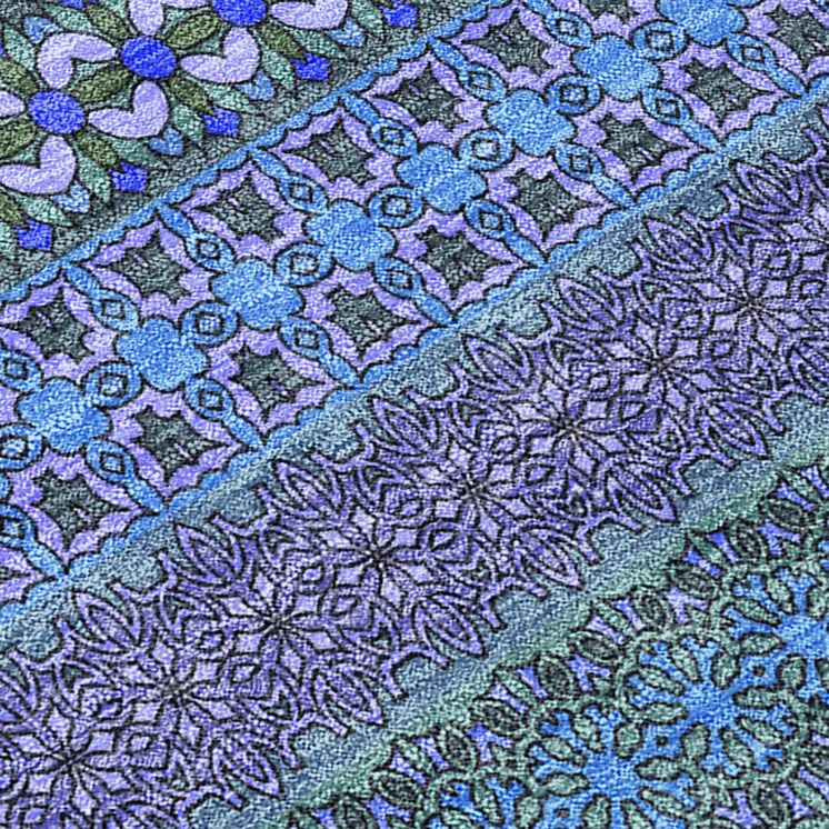 9' X 12' Blue and Green Striped Washable Non Skid Indoor Outdoor Area Rug