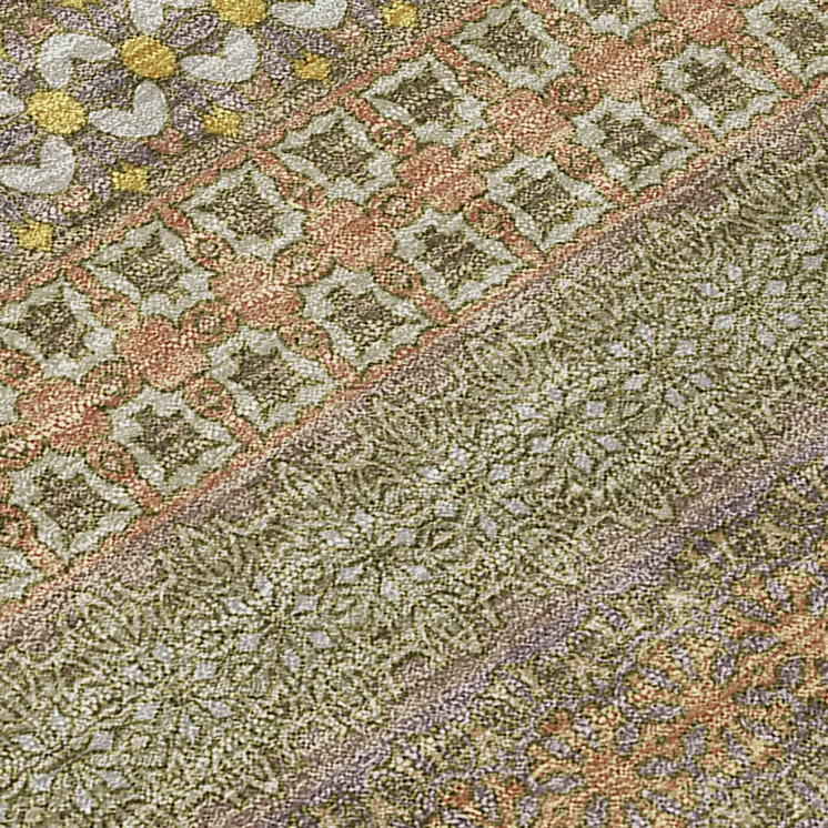 2' X 3' Khaki Striped Washable Non Skid Indoor Outdoor Area Rug