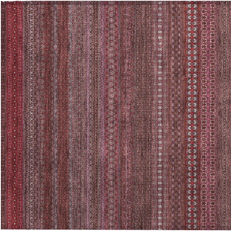 2' X 3' Merlot Striped Washable Non Skid Indoor Outdoor Area Rug