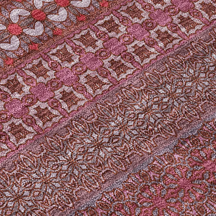 9' X 12' Merlot Striped Washable Non Skid Indoor Outdoor Area Rug