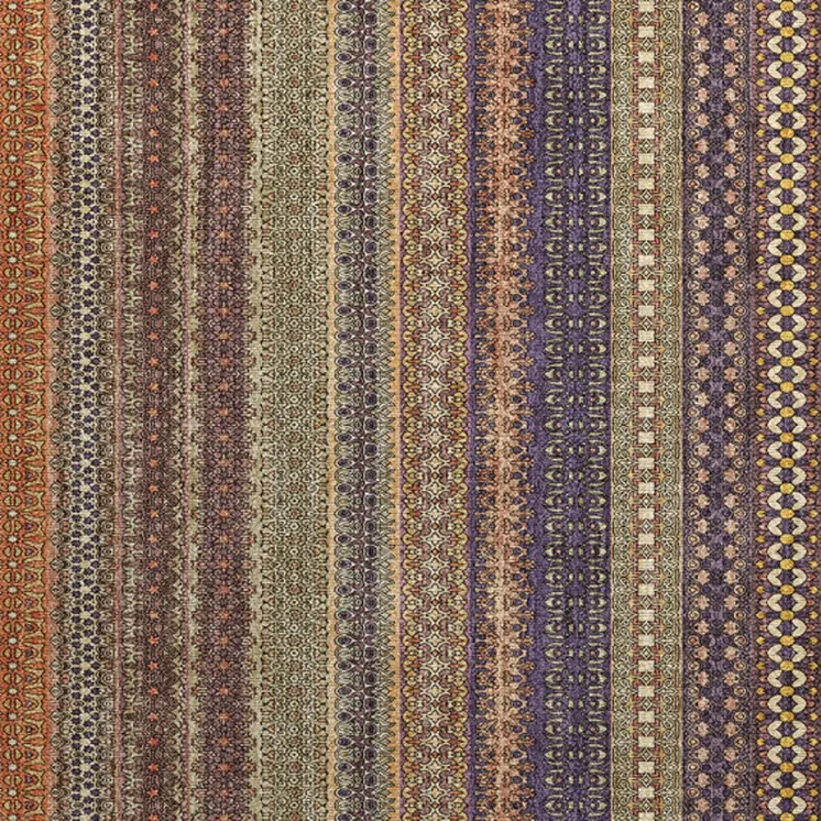 2' X 3' Orange Striped Washable Non Skid Indoor Outdoor Area Rug