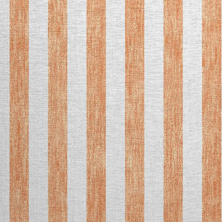 2' X 3' Salmon Striped Washable Non Skid Indoor Outdoor Area Rug