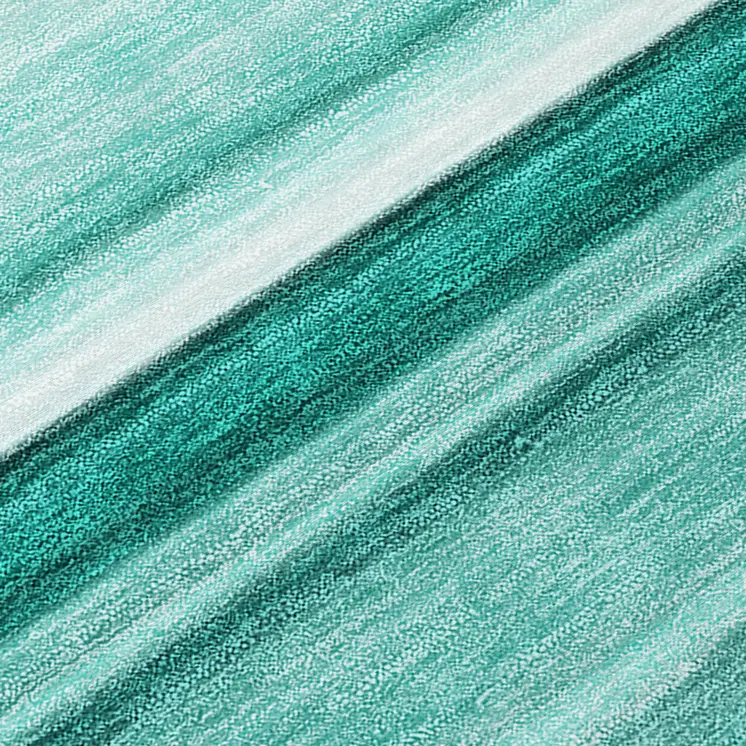 8' X 8' Aqua Round Striped Washable Indoor Outdoor Area Rug