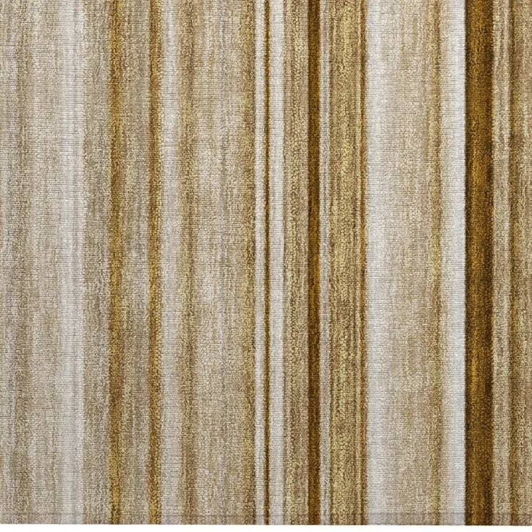 2' X 3' Chocolate Striped Washable Non Skid Indoor Outdoor Area Rug