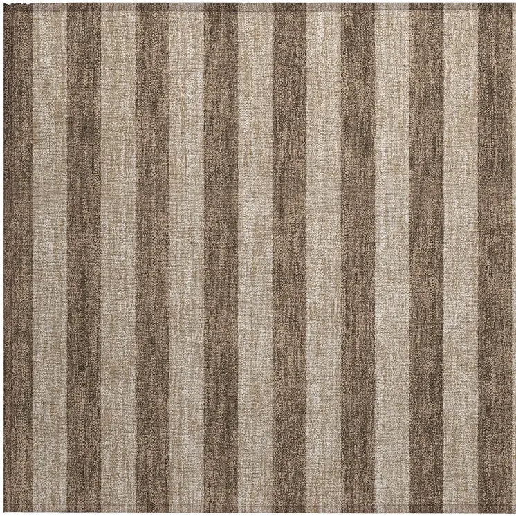 2' X 3' Coffee Striped Washable Non Skid Indoor Outdoor Area Rug