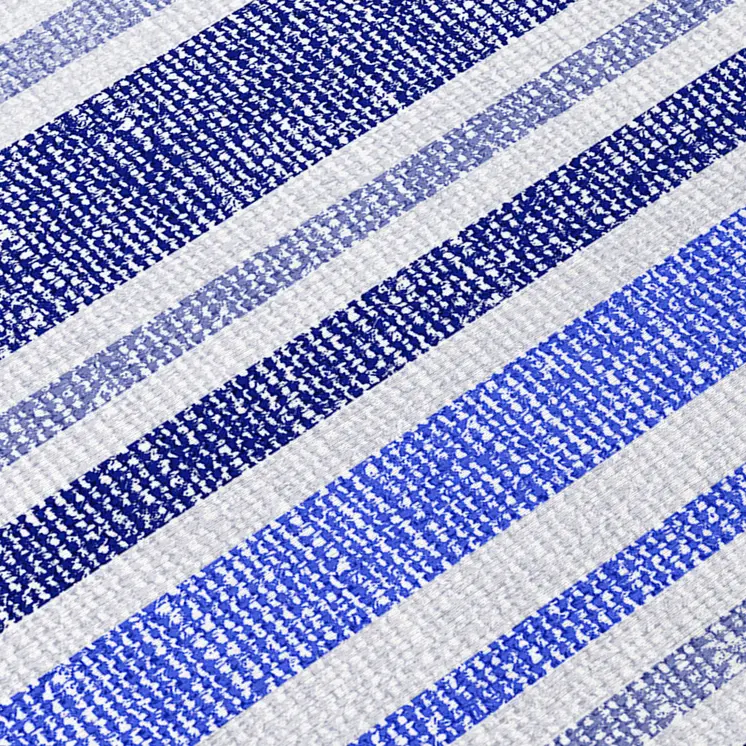 2' X 3' Blue Striped Washable Non Skid Indoor Outdoor Area Rug