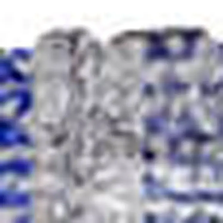 2' X 3' Blue Striped Washable Non Skid Indoor Outdoor Area Rug