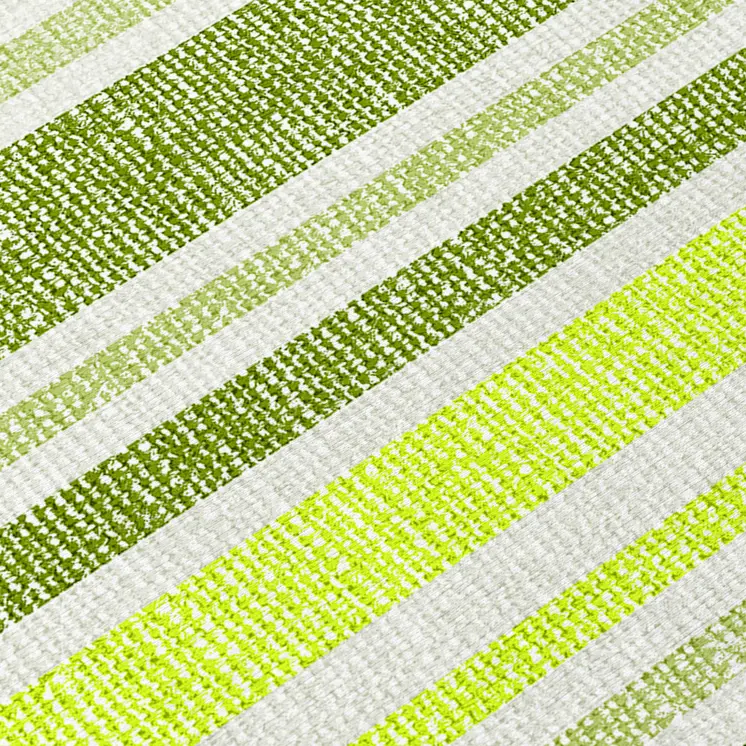 8' Round Green and Yellow Round Striped Washable Non Skid Indoor Outdoor Area Rug