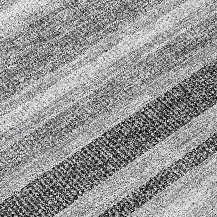 2' X 8' Gray and Black Striped Washable Indoor Outdoor Runner Rug