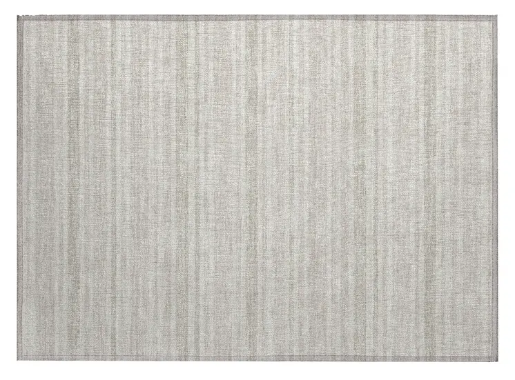2' X 3' Ivory Striped Washable Non Skid Indoor Outdoor Area Rug