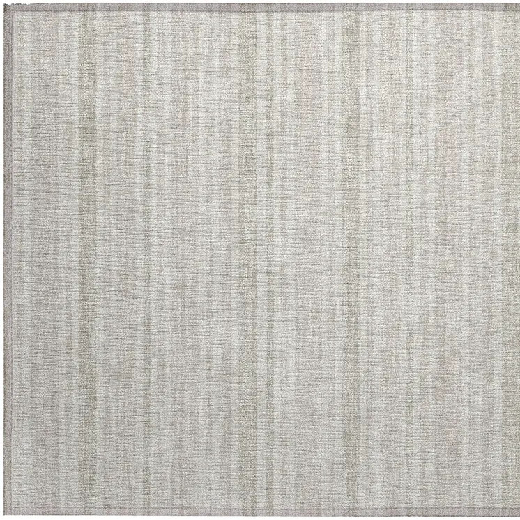 2' X 3' Ivory Striped Washable Non Skid Indoor Outdoor Area Rug