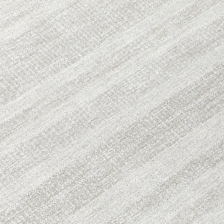 8' X 8' Ivory Round Striped Washable Indoor Outdoor Area Rug