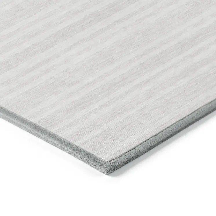 9' X 12' Ivory Striped Washable Indoor Outdoor Area Rug