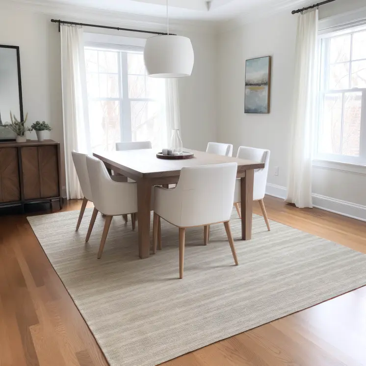 9' X 12' Ivory Striped Washable Indoor Outdoor Area Rug