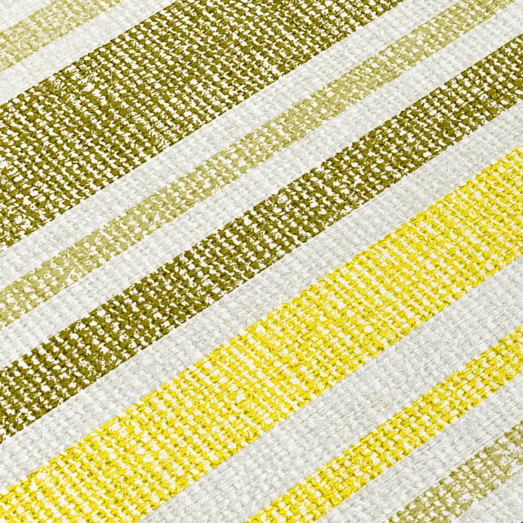 8' X 8' Khaki Yellow and Gray Round Striped Washable Non Skid Indoor Outdoor Area Rug
