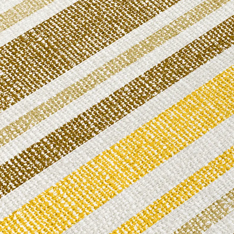 5' X 8' Brown and Orange Striped Washable Indoor Outdoor Area Rug