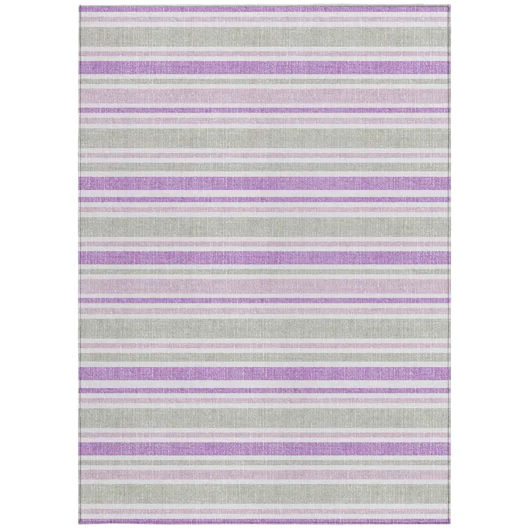 3' X 5' Pearl Striped Washable Non Skid Indoor Outdoor Area Rug
