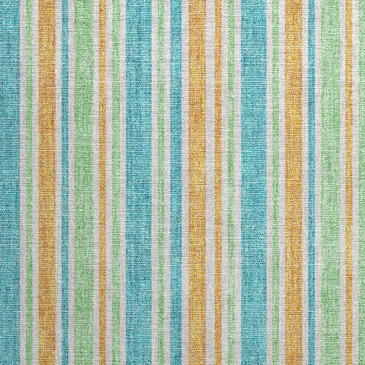 2' X 3' Teal Striped Washable Non Skid Indoor Outdoor Area Rug