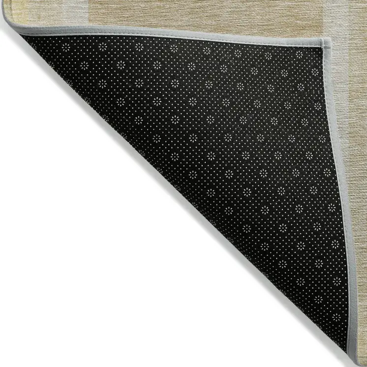 9' X 12' Beige Abstract Washable Indoor Outdoor Area Rug