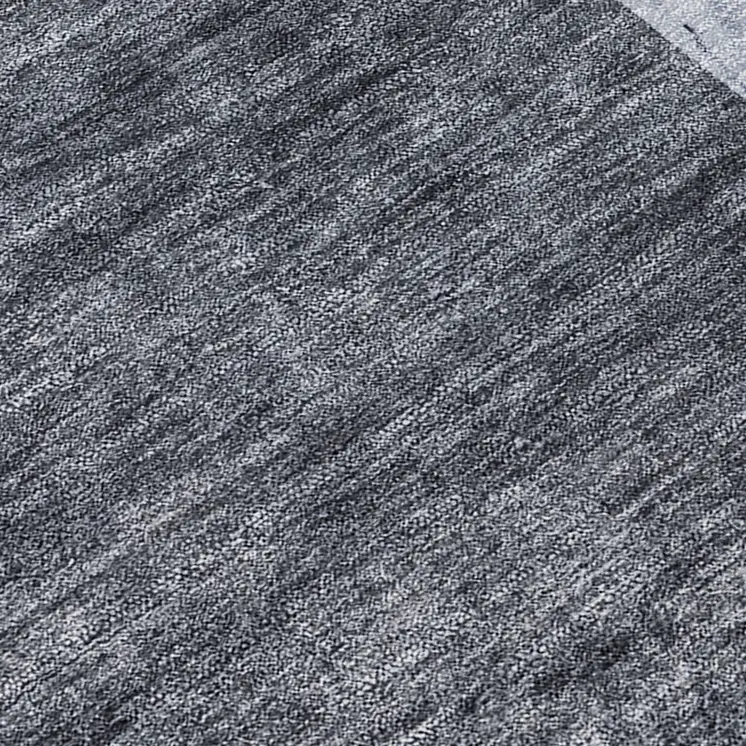 2' X 8' Blue and Black Abstract Washable Indoor Outdoor Runner Rug
