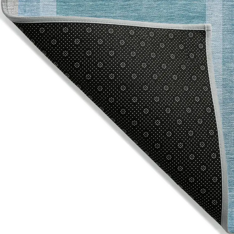 9' X 12' Teal Abstract Washable Indoor Outdoor Area Rug