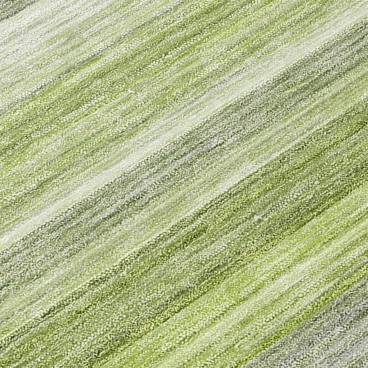 2' X 8' Fern Green Striped Washable Non Skid Indoor Outdoor Runner Rug