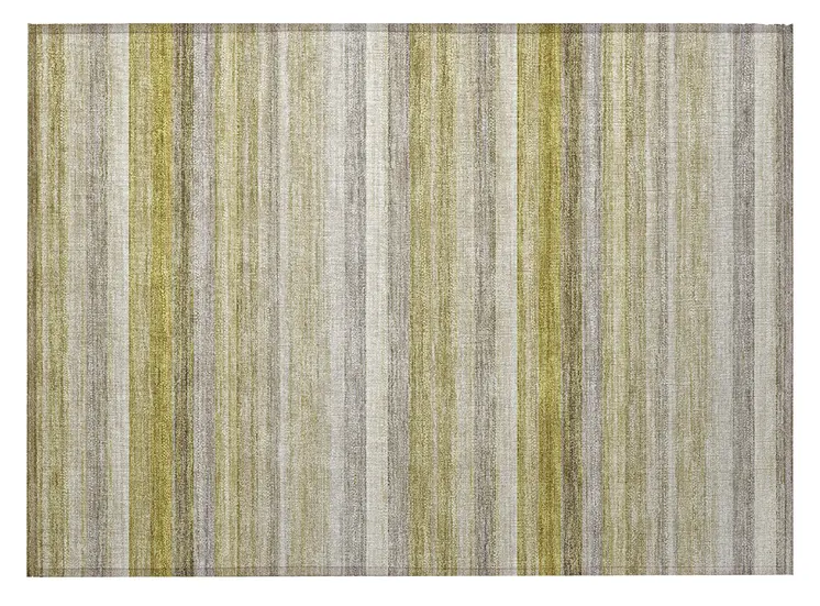 2' X 3' Wheat Striped Washable Non Skid Indoor Outdoor Area Rug