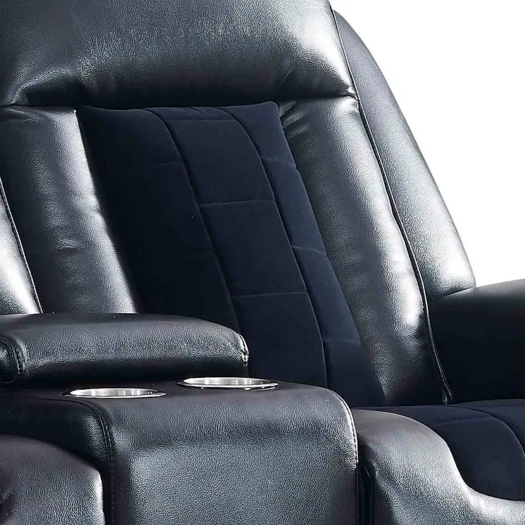 79" Black Power Reclining Loveseat With Storage