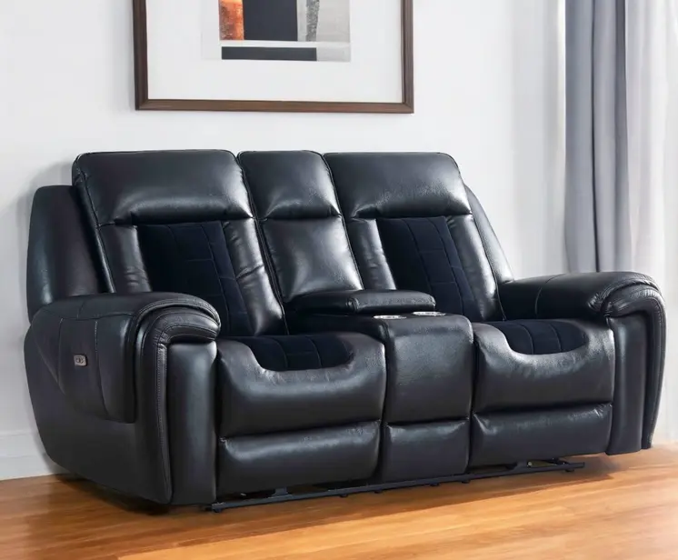79" Black Power Reclining Loveseat With Storage