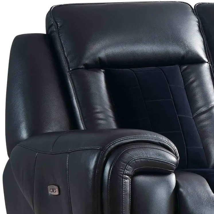 79" Black Power Reclining Loveseat With Storage