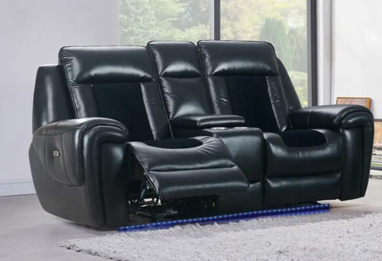 79" Black Power Reclining Loveseat With Storage