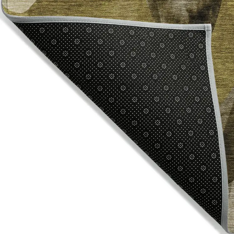 9' X 12' Coffee Abstract Washable Non Skid Indoor Outdoor Area Rug