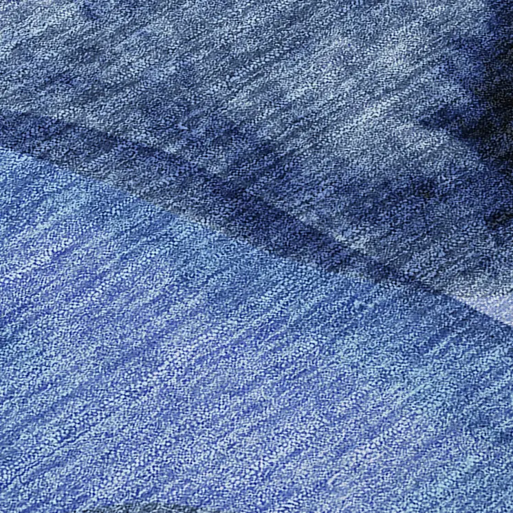 2' X 8' Navy Blue Abstract Washable Non Skid Indoor Outdoor Runner Rug