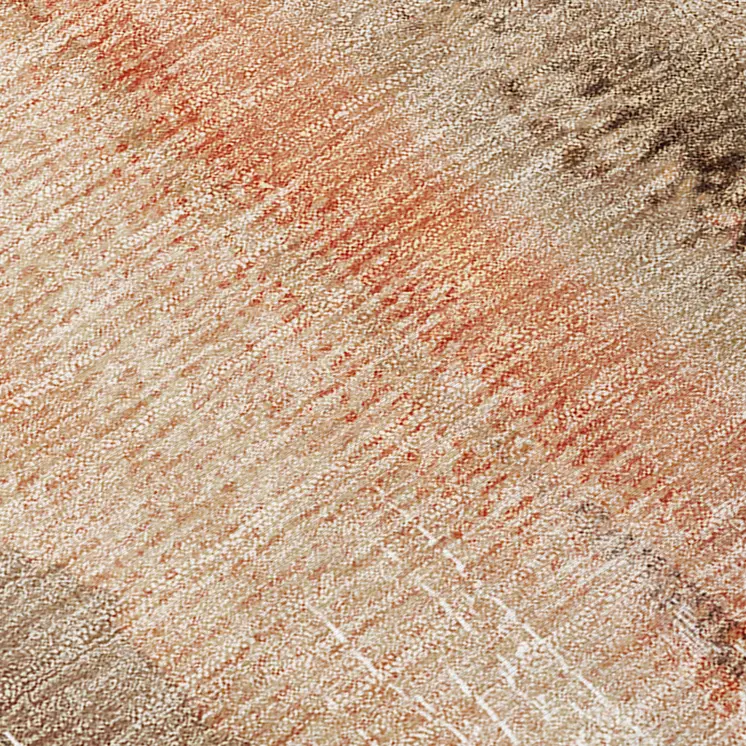 2' X 8' Beige and Brown Washable Non Skid Indoor Outdoor Runner Rug