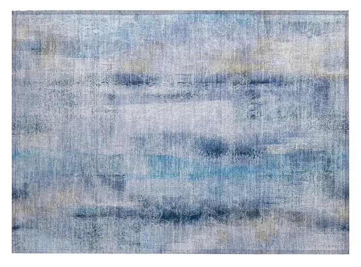 2' X 3' Blue Washable Non Skid Indoor Outdoor Area Rug