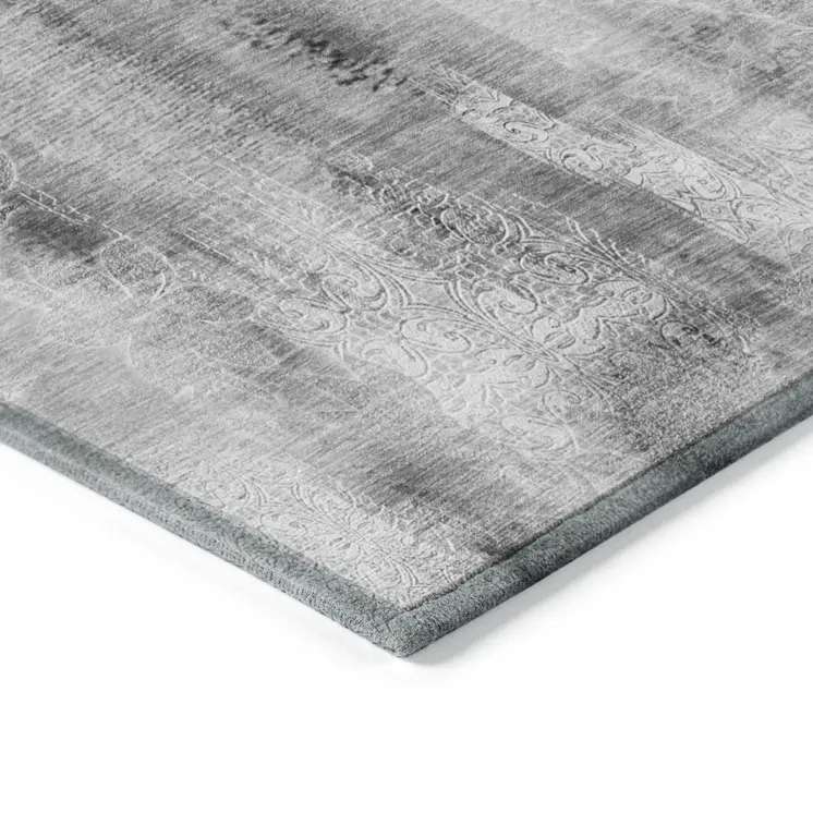 8' X 10' Gray Washable Non Skid Indoor Outdoor Area Rug