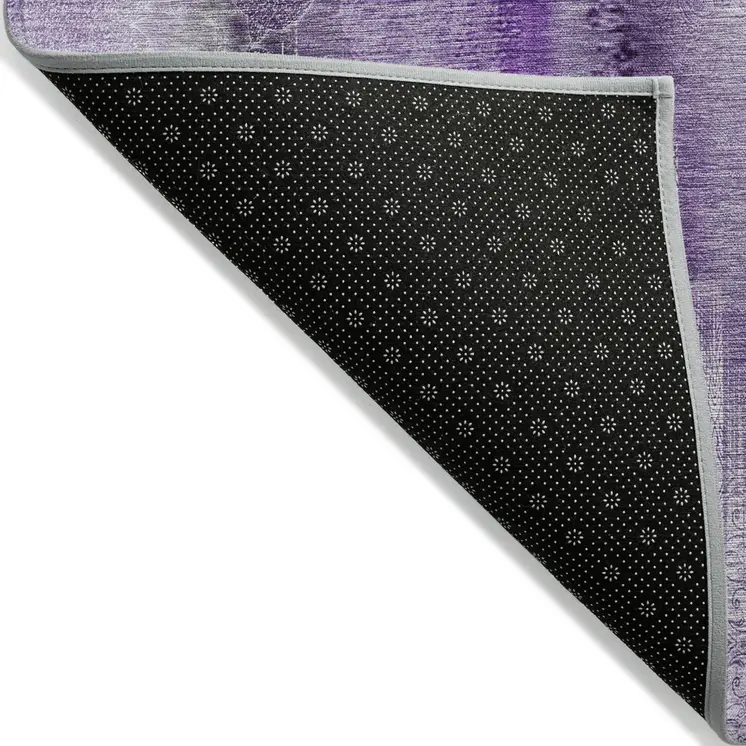 9' X 12' Purple Washable Non Skid Indoor Outdoor Area Rug